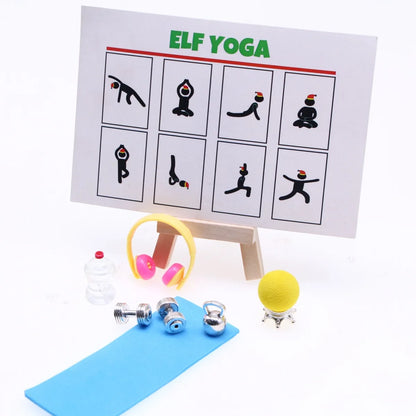 Dollhouse Mini Sports Equipment Model BJD Doll Miniature Gym Scene Decor Accessories Simulation Alloy Dumbbell Mini Yoga Mat