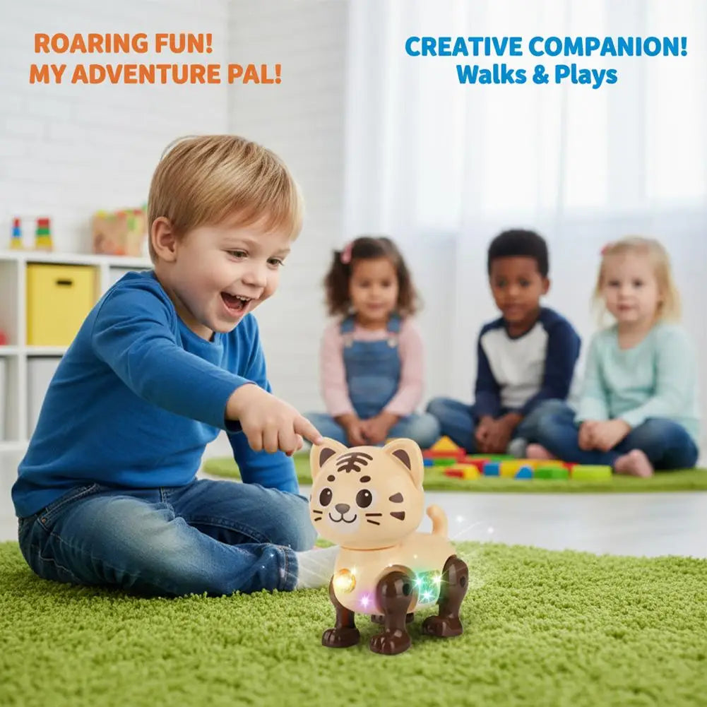 Children Electronic Pets Music Toy Cartoon Electric Vocal Toy Tiger Toys With Sound Flash Lighting Sing Dance for Girls Boy Gift
