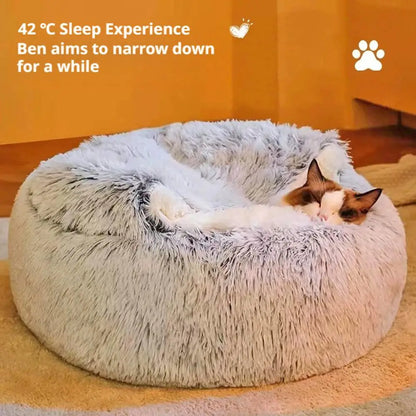 2 in 1 Soft Plush Pet Bed 50CM with Cover Round Cat Bed Pet Puppy Mattress Warm Cat Dog Sleeping Nest Cave for Small Dogs Mats