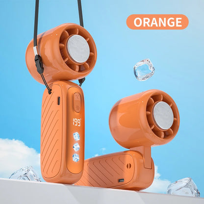 Portable Handheld Fan 199 Speeds ICE Cooling Trendy Personal Fan with Detachable Base Phone Stand Neck Lanyard for Travel