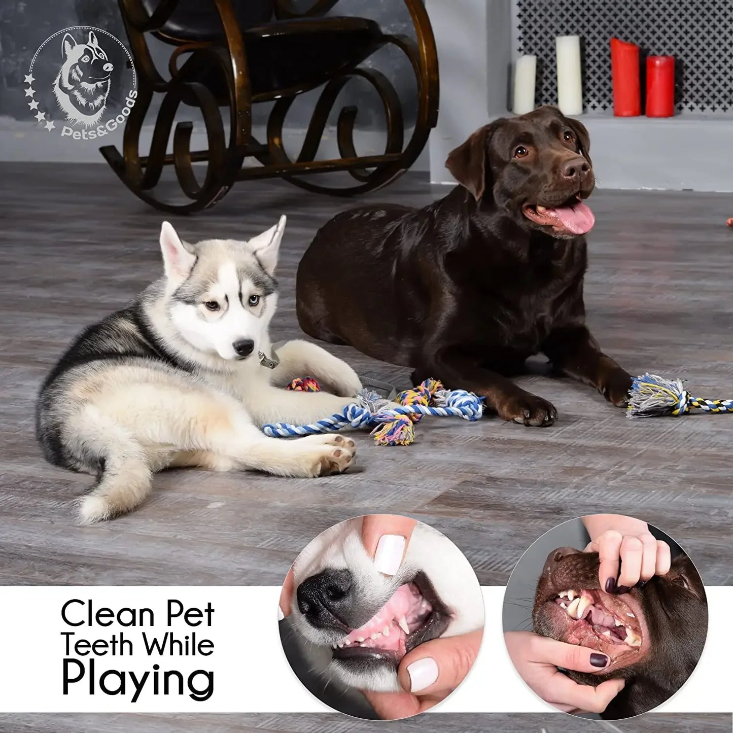 Pet Dog Chew Toys for Large Small Dogs Toy Interactive Cotton Rope Puppy Teething Toys Ball for Dogs Toothbrush Chew Toy Set