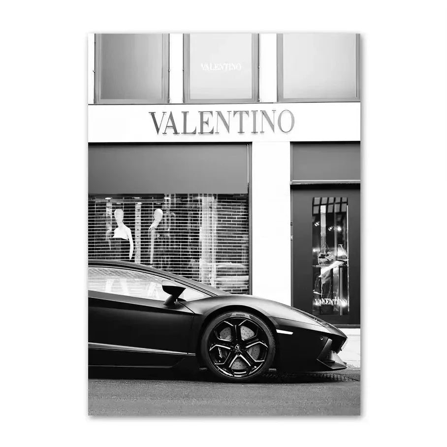 Canvas Painting Nordic Luxury Shop Race Car Paris Champs Elysees Art Posters And Prints Wall Pictures For Living Room Decor