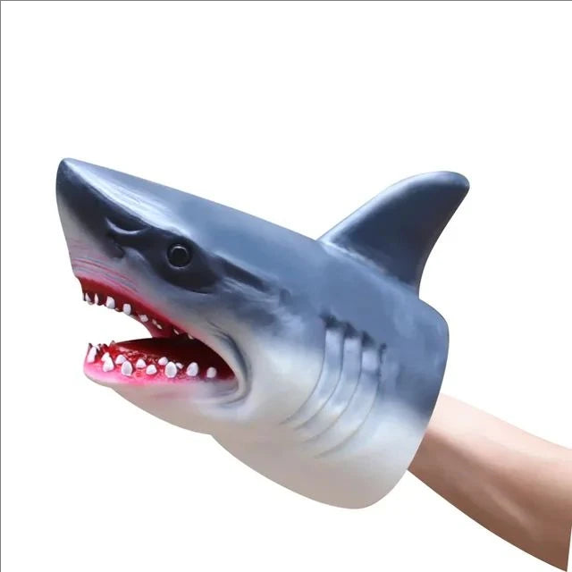 Pet Cat Dog Teasing Hand Puppets Dinosaur head Model Toy T-Rex Dino Jurass Shark Tiger Park Dolls Dinosaur Worlds Soft Plush Toy