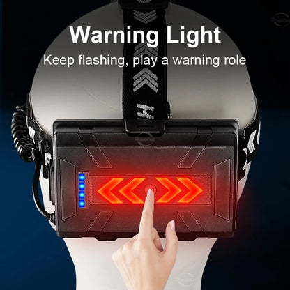 80000LM Powerful Headlamp USB Rechargeable Headlight Flashlight Large aperture XHP360 LED Head lamp Camping Fishing Head Lantern