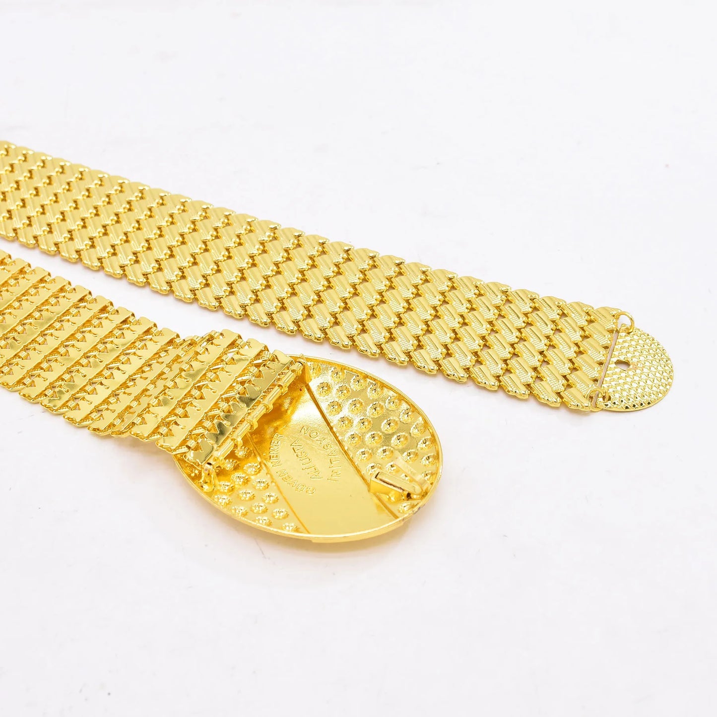 Gold Plated Women Metal Belt Body Jewelry Alloy Carved Flower Statement Waist Chains
