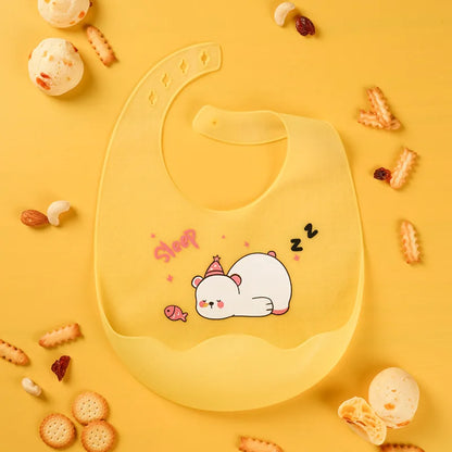 Cute Cartoon Animal Baby Bibs Soft Silicone Waterproof Boy Girl Feeding Burp Cloths 0-6 Years Kids Saliva Towel