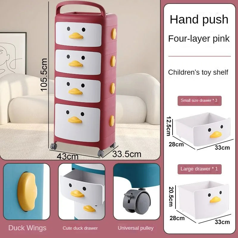 Cartoon Bedside Table Children's Storage Cabinets Finishing Rack Cabinet Cosmetic Organizers Sundries Sorting Bedroom Furniture