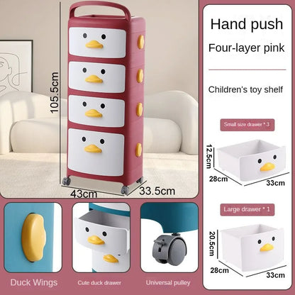 Cartoon Bedside Table Children's Storage Cabinets Finishing Rack Cabinet Cosmetic Organizers Sundries Sorting Bedroom Furniture
