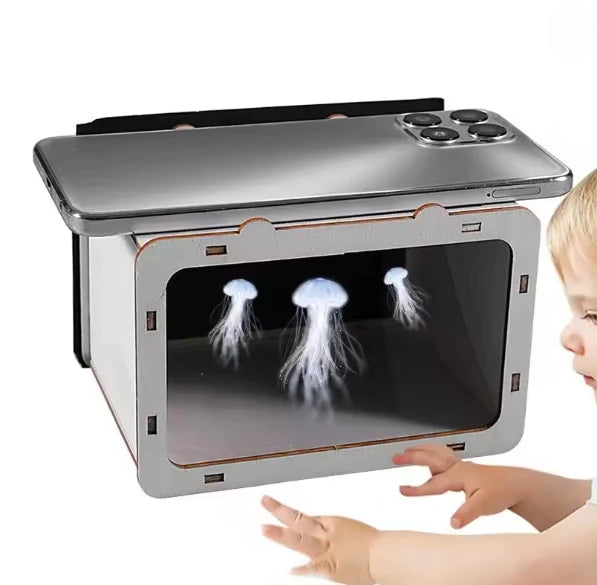 3D Hologram Projector for Smartphone, DIY Home Cinema, Student Science Experiment Desktop Decor
