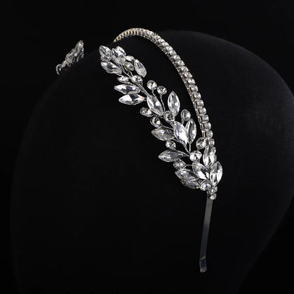 Silver Trendy Handmade Bridal Hair Accessories Princess Queen Crown Wedding Head Jewelry Flower Tiare Headdresses For Women