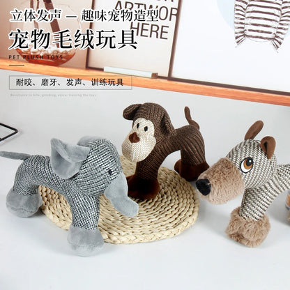 Pet supplies: dog toys for chewing, making sounds, and relieving boredom, arched plush toys, plush toy factory in stock
