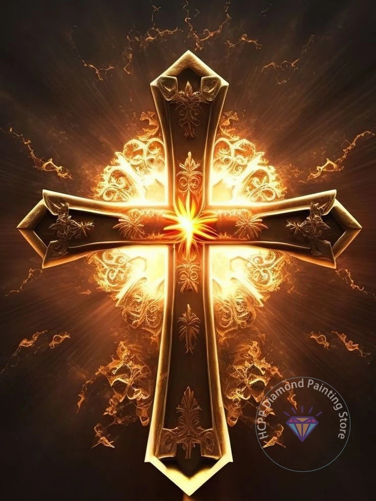 Jesus Christ Cross Diamond Painting Kit 5D DIY Diamond Embroidery Cross Stitch Handmade Art Gift Crafts Home Decor Gift