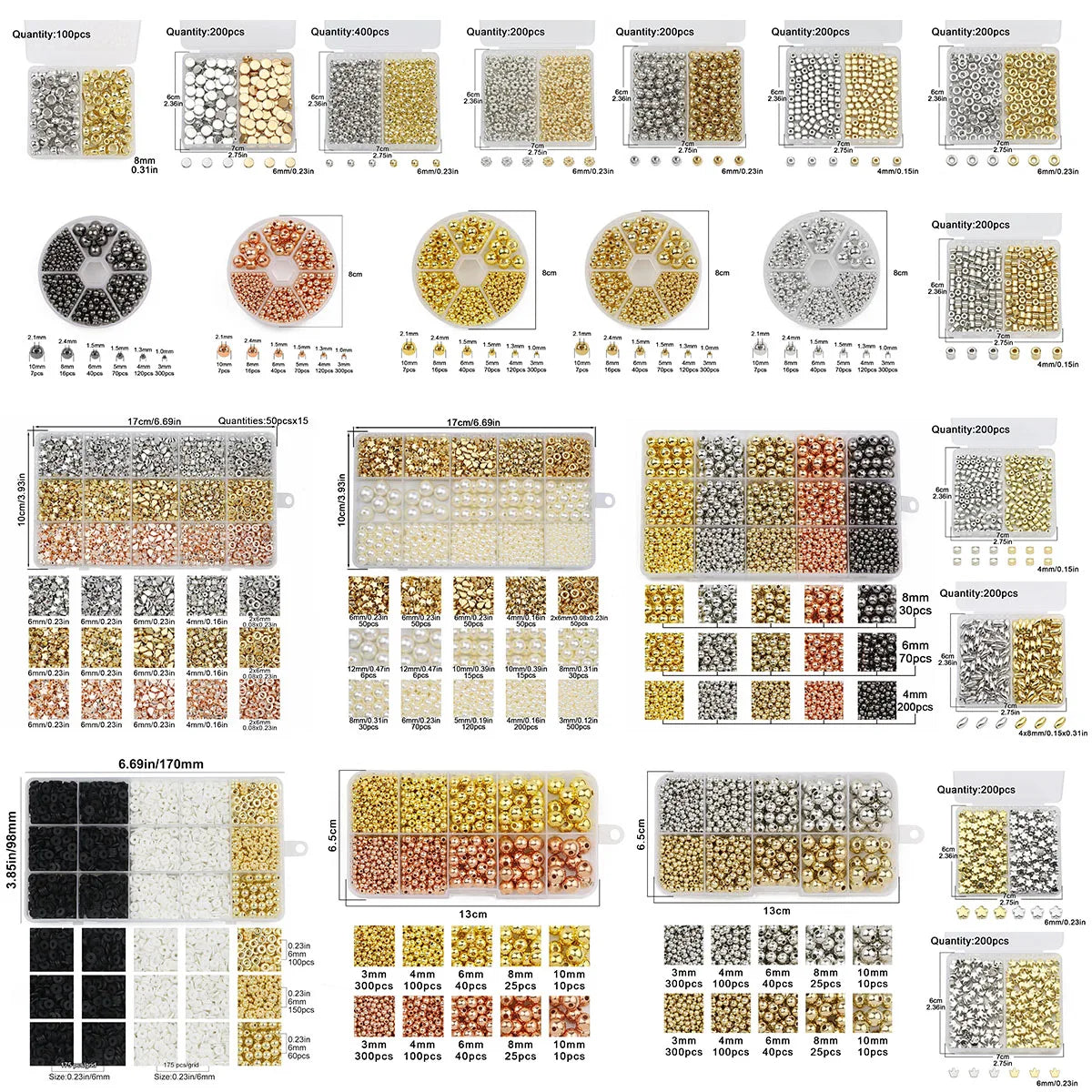 CCB Craft Kits A Variety of Styles Sizes—Handmade DIY Jewelry Making Materials Accessories for Bracelets Necklaces Other Jewelry