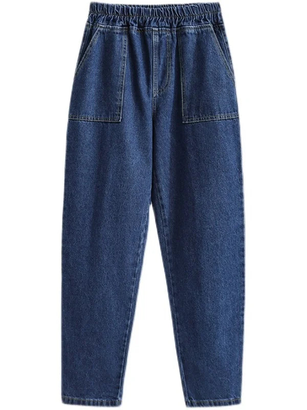 plus Size Denim Trousers High Waist Straight Leg Women's Spring Faion Slimming Long Pants Casual Harajuku Sle Jeans