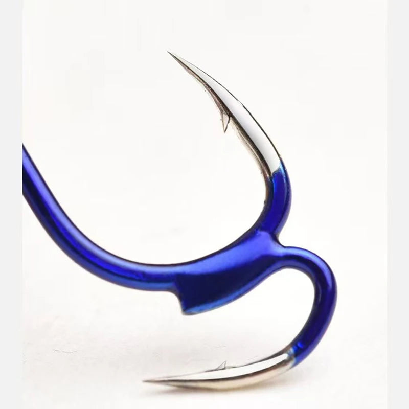 10Pcs/lot 5#-12# Carbon Steel Two Strength Tip Sharp Fighting Fishing Hook Fish Gear For Sea Fishing Barbed Double Hook A333