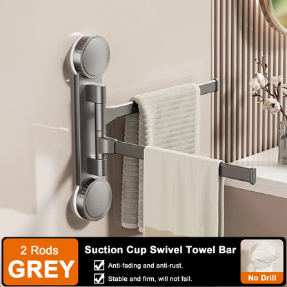 Towel Rack Rotatable Towel Holder Aluminum 2/3/4/5-Bar Towel Hanger Kitchen Bathroom Hanging Wall Mounted Suction Cup