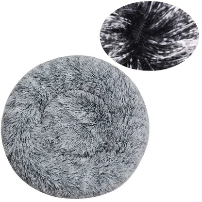 Round Pet Bed for Large Dog Bed Donut Long Plush Cat Bed for Medium Dog House Winter Warm Sleeping Pet Kennel Removable Dog Sofa