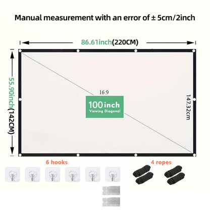 Portable Projector Screen 4K 72-150Inch Projectors Screen For Mobile Phone Outdoor Indoor Movies Screens