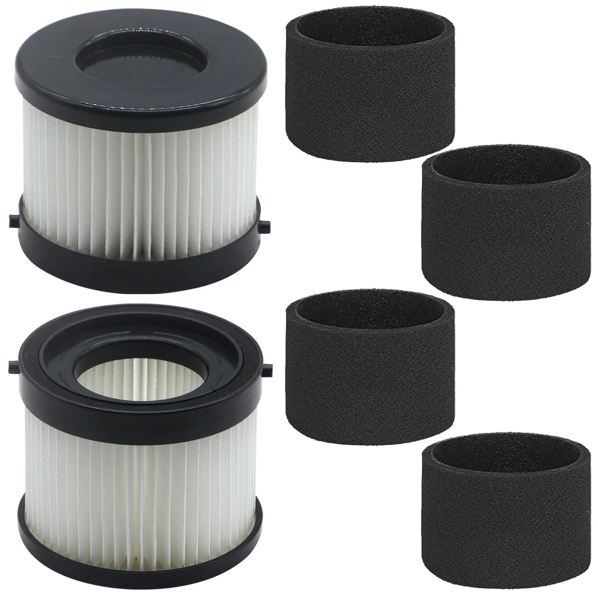 A74G-49-90-0160, 49-90-1951 Filters for Milwaukee Compact Vacuum 0882-20 M18, 2 Pack HEPA Filters and 4 Pack Foam Filters