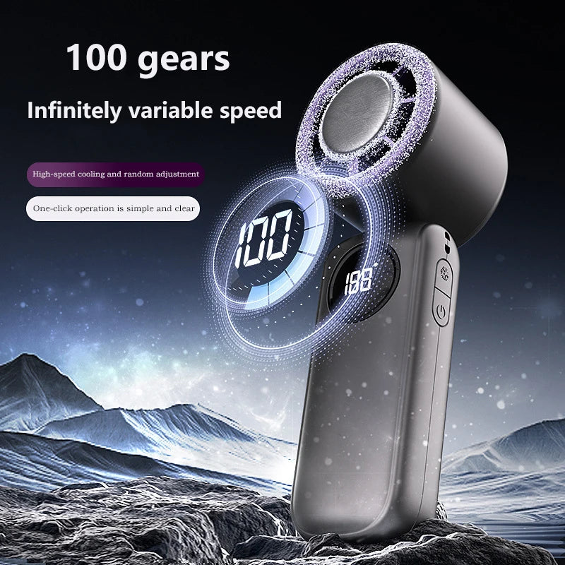 Portable Foldable Handheld Fan – Multi-functional, Multi-speed, Desktop Stand, Rechargeable for Travel/Office