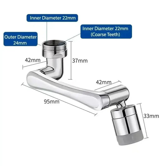 Universal Rotary Telescopic Kitchen Faucet Inflator with Plastic Splash Filter - Washbasin Bubbler Nozzle Manipulator for Home