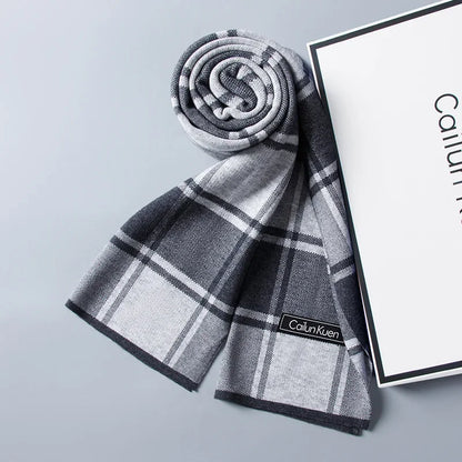 High Quality Wool Men Scarf Autumn Winter Classic Business Thermal Muffler Male Soft Korean Version Long Thick Warm Shawl No Box