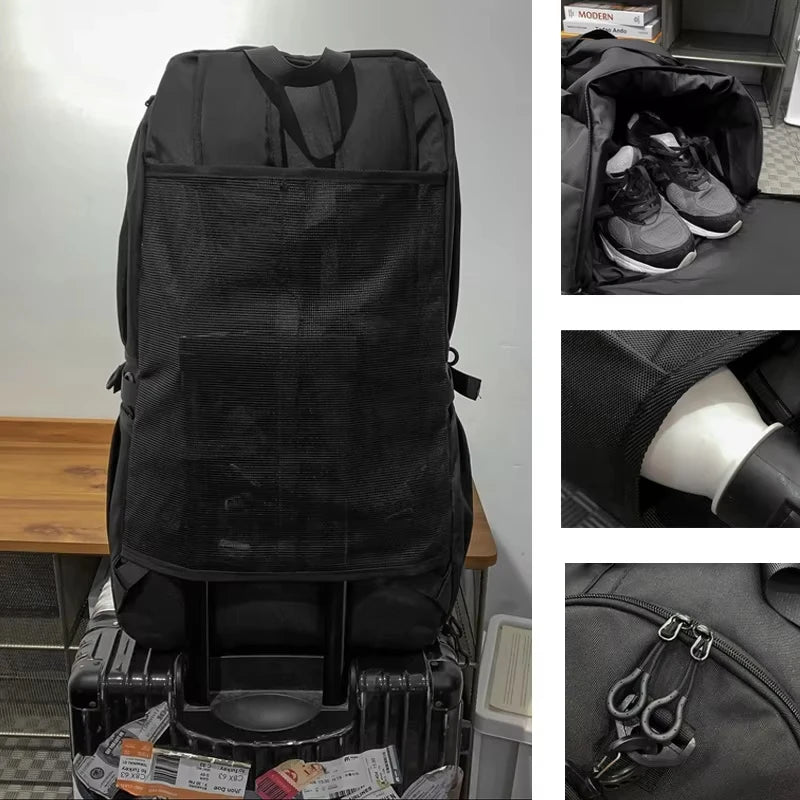 Backpack for Men and Women Suitable for Travel Tourism Hiking Camping Backpack Gym Fitness Bag with Shoes Pocket Outdoor Duffel