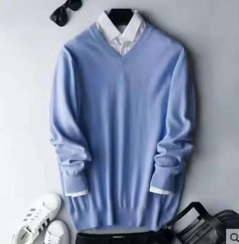Cashmere Cotton blend sweater men pull homme 2025 autumn winter sweter clothes sueter hombre man pullover sweaters
