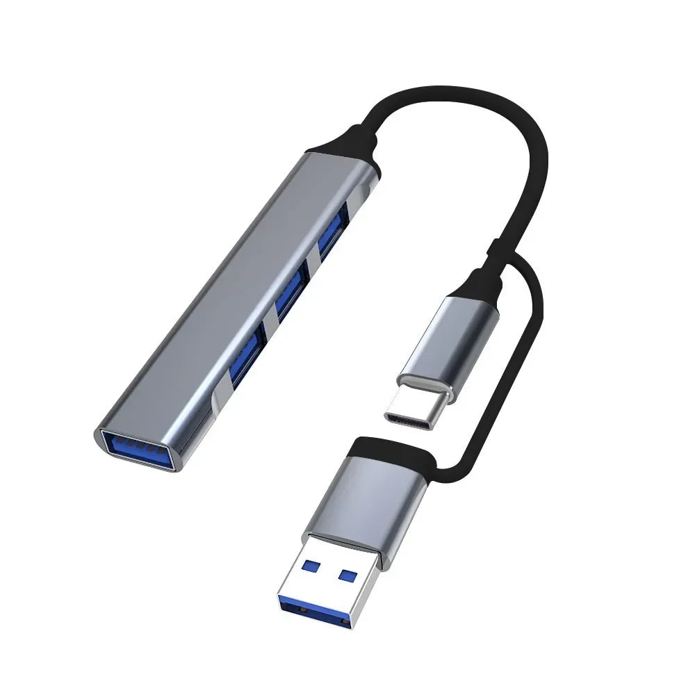 USB C Hub USB Hub 3.0, Aluminum 4 in 1 USB Extender, USB Splitter with USB 3.0, 3 X USB 2.0 and 1 USB C Ports USB Distributor