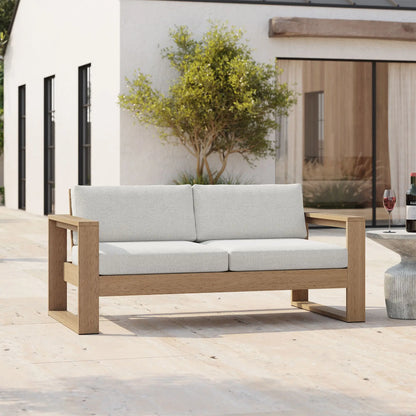 Modern Design Garden Sofa Set for Outdoor Patio Courtyard Leisure Teak Wooden Furniture for Home Hotel Villa Park Apartment