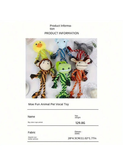 A Cotton Rope Pet Plush Toy, Durable and Bite-Resistant, Cartoon Animal-Shaped Dog Toy for Self-Entertainment and Boredom Relief, for Pets Only