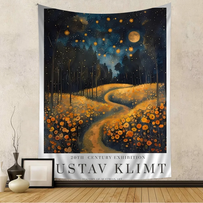 Gustav Klimt Flower Garden Sunflowers Cartoon Tapestry Art Science Fiction Room Home Decor Art Home Decor
