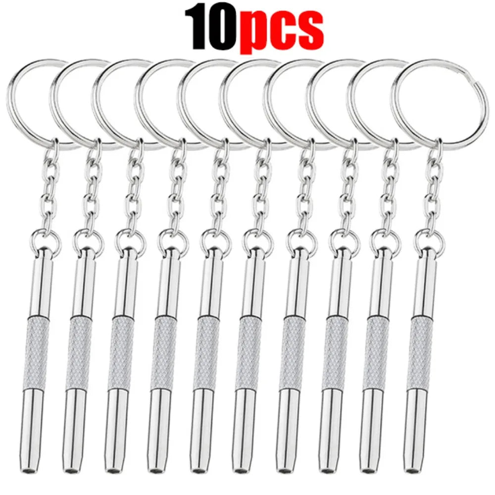 Steel Glasses Screwdriver Eyeglass Screwdriver Watch Repair Kit with Keychain Portable Hand Tools Precision Screwdriver Tools