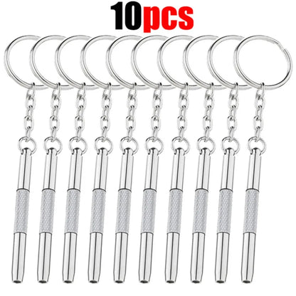 Steel Glasses Screwdriver Eyeglass Screwdriver Watch Repair Kit with Keychain Portable Hand Tools Precision Screwdriver Tools