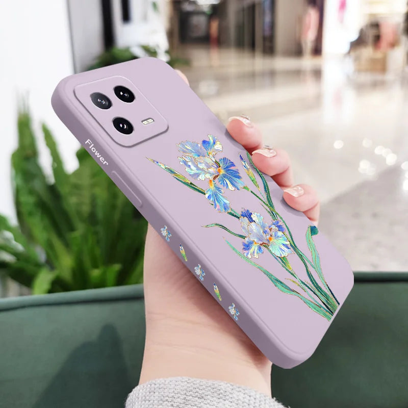 Messenger Flower Phone Case For Xiaomi 17 Mi 15 15T 14 14T 13 13T 12 12X 12T 12S 11 11T 10 10T 9 9T Pro Max  Lite Liquid Silicon