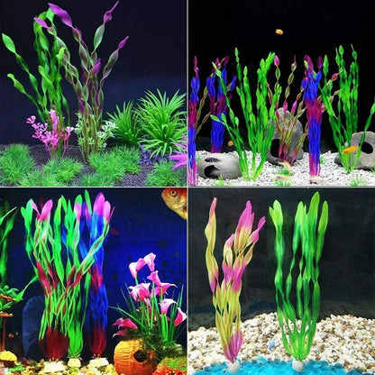 Plastic Aquarium Plants Fish Tank Decorations Artificial Seaweed Water Grass Underwater Plants for Aquarium Ornament