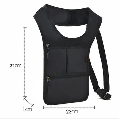 Fashion Casual Men's Tactical Waist Packs Underarm Bag Lightweight Nylon Close-fitting Hidden Vest Bag Functional Men Phone Bag