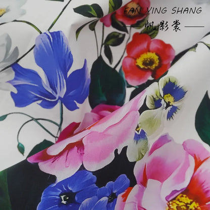 2026 Fashion Live Like Summer Flower Digital Cotton Fabric For Dress Telas Para Costura Tissus Couture ткань Cloth Material Diy