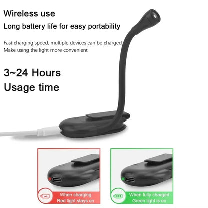 Reading light, trichromatic temperature dimming, LED lights, Type-C charging, compact and portable lighting, 3-24 hours battery