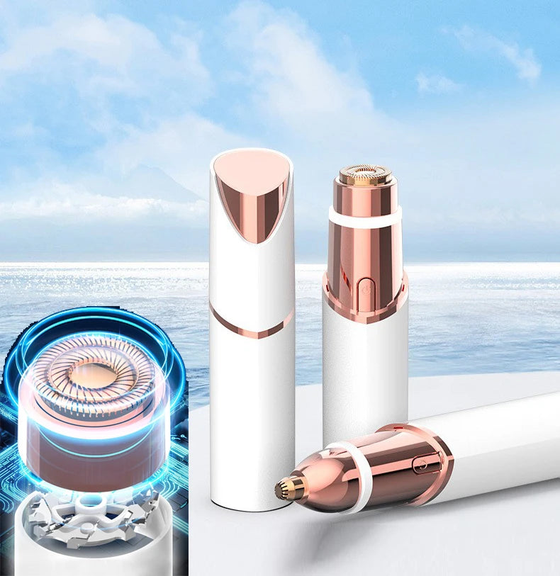 2 in 1 Face Shaver and Eyebrow Trimmer Rechargeable Lips Body Facial Hair Remover Women Electric Portable customer logo package