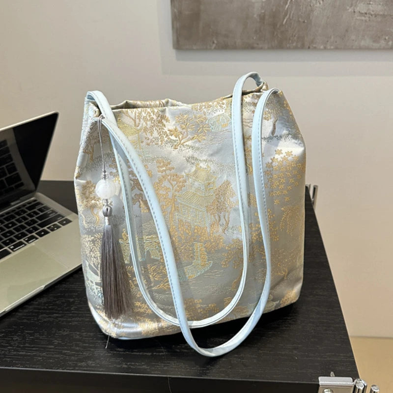 Women's Shoulder Bags New Chinese Style Temperament Elegant Advanced Retro Tote Bag Fashion Large Capacity All-match Handbags