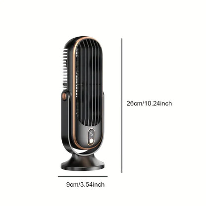 Portable Desktop Fan, Large Battery Dual Motor Home Small AirCooler, 5 Speed Air Cooling Fan 720° Surround Blower, Office