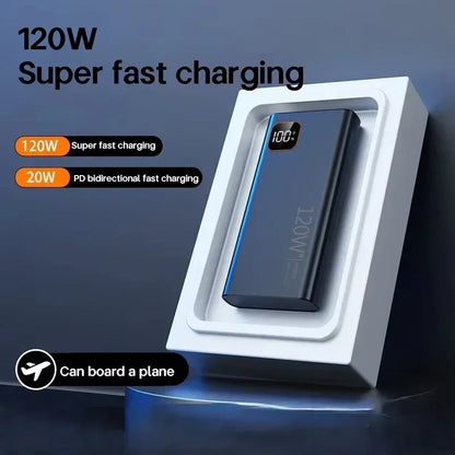 Lenovo 500000mAh Portable Power Bank 120WSuper Fast Charging Large Capacity External Battery Charger Powerbank For Xiaomi iPhone