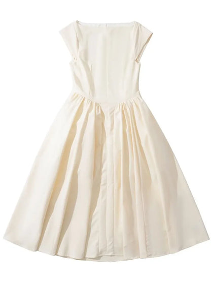 ONEBLING Elegant Women Party Dress 2025 Summer Sleeveless Backless Slim Midi Long Dress A Line Folds Swing Prom Dress Y2K