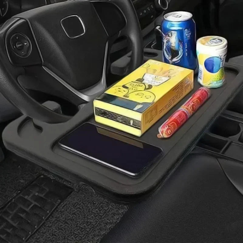 Car steering wheel, small table, car mounted dining plate, car mount, flatbed, car interior dining table, dining table