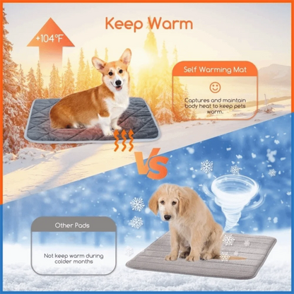Pet Bed Mat Anti-Slip Self-Heating Dog Pad Thermal Folding Pet Sleeping Blankets Cozy Soft Dog Crate Pad for Cats and Dogs