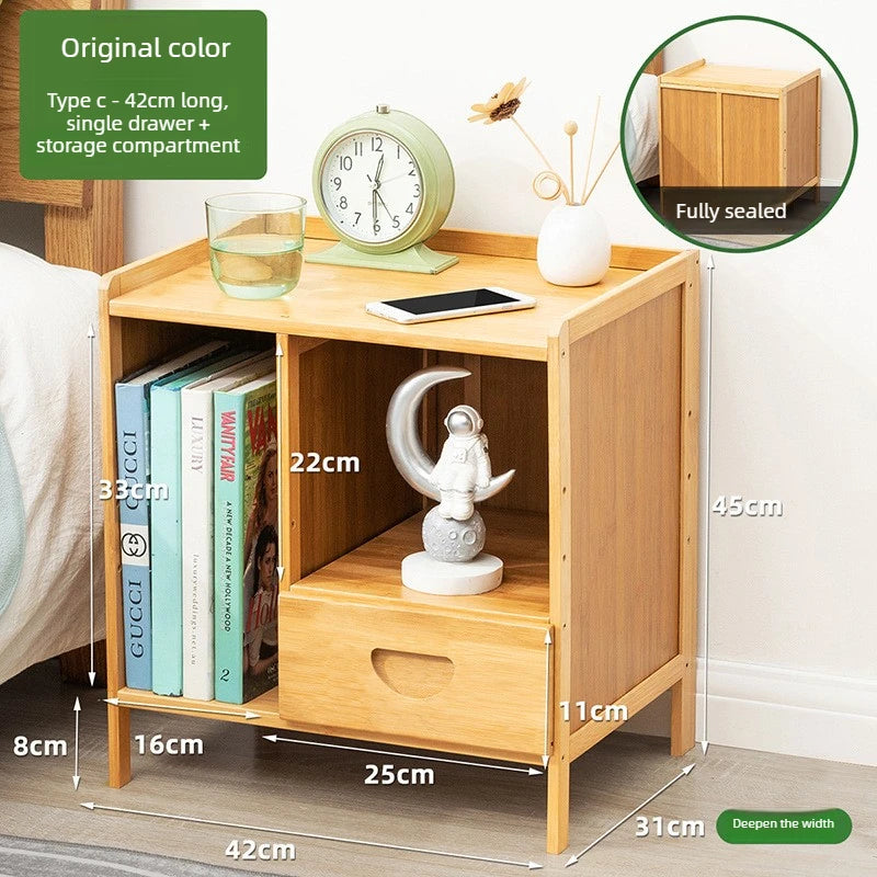 Simple solid wood bedside table, multi-layer drawer small cabinet, light luxury storage cabinet, simple bedside storage cabinet