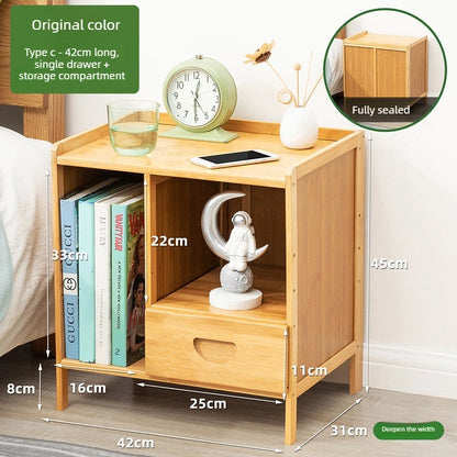 Simple solid wood bedside table, multi-layer drawer small cabinet, light luxury storage cabinet, simple bedside storage cabinet