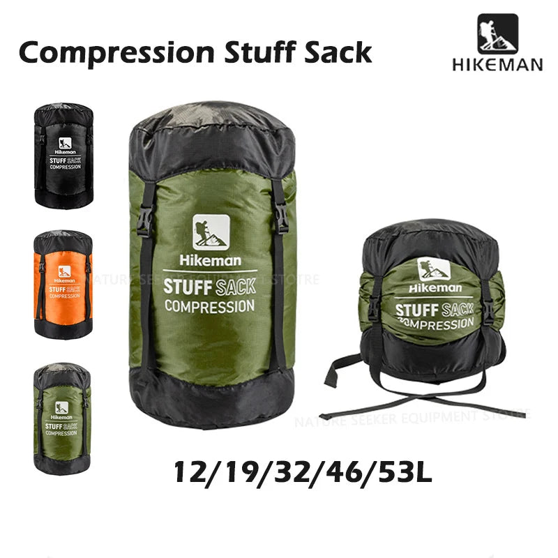 HIKEMAN Compression Stuff Sack for Sleeping Bag Outdoor Camping Backpacking Hiking Gear Storage Bags