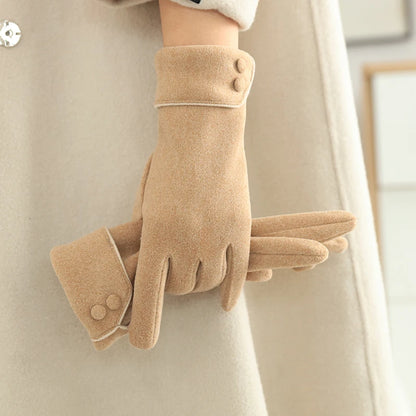 1 Pair of Women's Warm Gloves, Suitable for Women, with Velvet Lining, Windproof and Cold-Resistant, Available in Multiple Colors, Elegant and Stylish Gloves